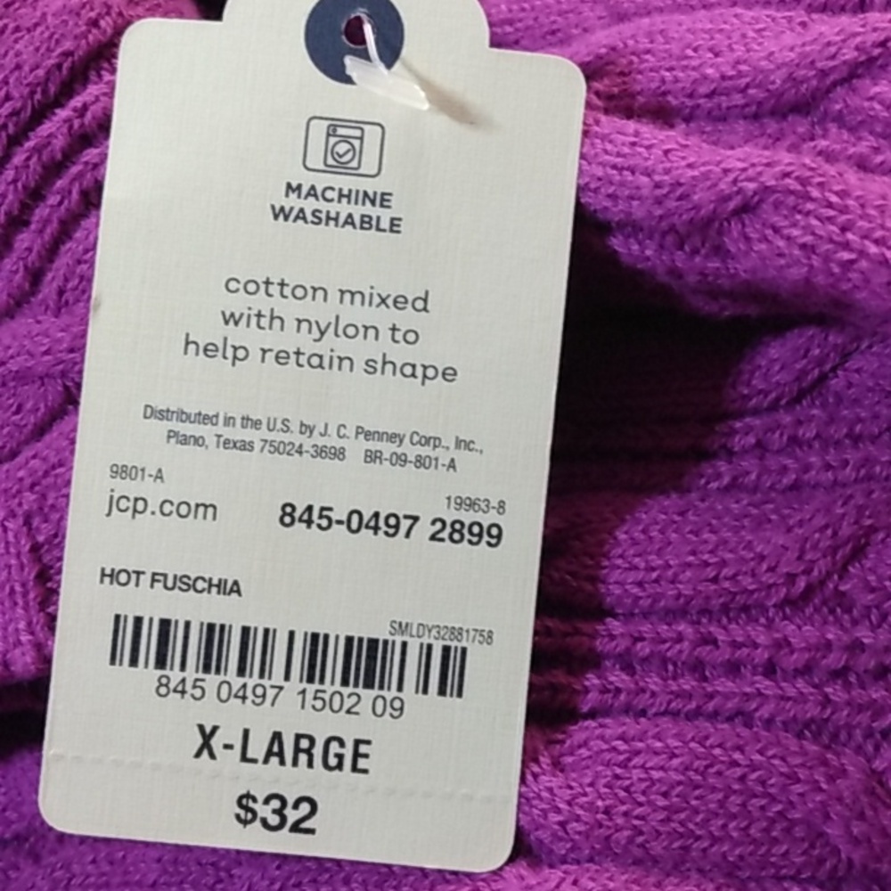 Women's V-Neck Cable Knit Sweater Purplish- Pink, NWT - Picture 5 of 5